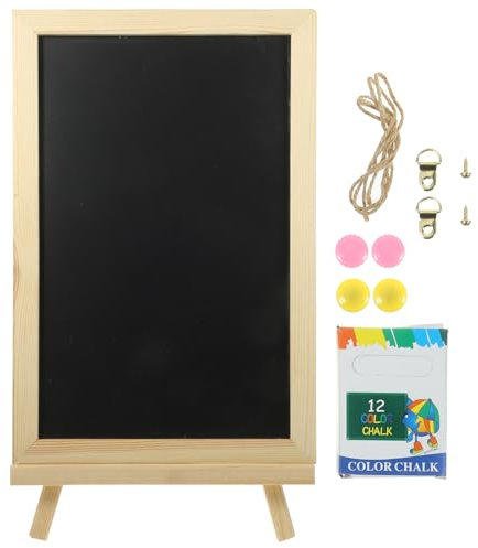 Operitacx 1 Satz Memoboard Für Die Arbeitsplatte Tafelschild Für Den Tisch Tafel-staffeleiständer Tafel Mit Ständer Schwarzes Message Board Brieftafelschild Massivholz Hölzern Preisliste