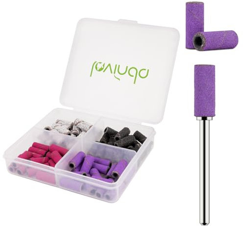 Lavinda 80 Pcs Nail Drill Bits 80#120#180#240#, Small Sanding Bands for Nail Drill Nail File for Acrylic Nails Gel Manicures and Pedicure (Multicolor)