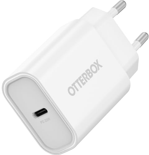 OtterBox Standard EU Caricatore murale 20W USB-C PD, carica rapida per Smartphone e Tablet, resistente a cadute, robusto, ultra durevole, Bianca
