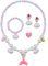 OSDUE Meerjungfrau Schmuckset Mädchen, Meerjungfrau Kinderschmuck Enthalten Halskette, Ringe, Armbänder, Ohrring, Meerjungfrau Kinderschmuck Set für Party Dress Up Geschenk (5 Stück)