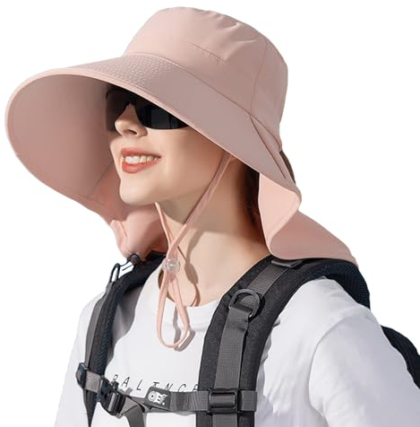 MARUKO Sonnenhut Damen, Sonnenhut Damen Faltbar UV Schutz, Sommerhut Damen UPF 50 Einstellbare Strand Fischerhut Anglerhut Garten Outdoor Hut (Rosa)