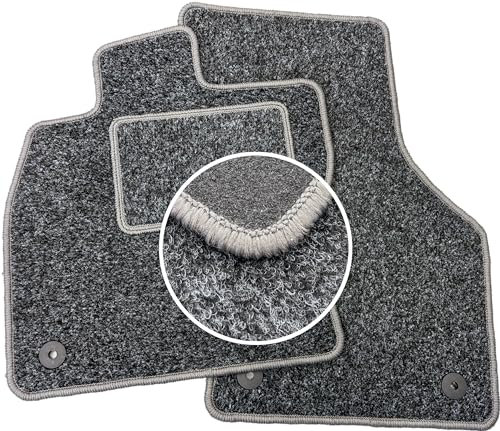 Motohobby Lot de 2 tapis de sol avant en velours anthracite Lux pour Mercedes C W203 Coupé Sport (2000-2008)