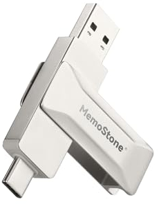 KingSpec SSD Externo de 512GB, hasta 550 MB/s, Unidad Flash USB 2 en 1 USB C y USB A, Unidad de Memoria de Pulgar SSD Disco Duro portátil Compatible con iPhone 15/PS4/PS5/teléfono Android/Windows/Mac