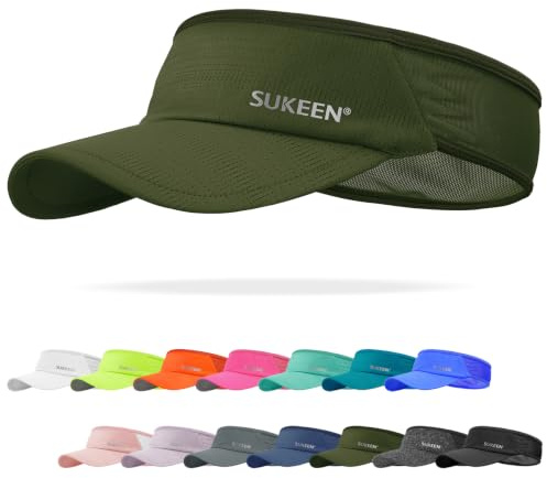 Sukeen Sports Sun Visor Men Women Lightweight Packable Cooling Stretchy Visor Hat for Running, Tennis, Golf