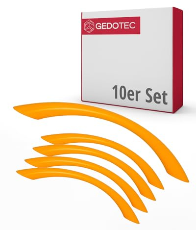 Gedotec Möbelgriffe für Kinderzimmer | Bohrabstand 128 mm | Farbe Orange | 10 Stück | Schubladengriffe Kunststoff | COLOUR | Türgriffe bunt | Möbelgriffe Kinder | Griffe Möbel | Türgriffe Schrank