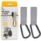 BeeGo® 2 Pcs Stroller Hooks - Pram Hook Clips - Heavy Duty Buggy Clips for Bags, Shopping Bags and Baby Travel Essentials - Non-Slip, Universal Pushchair Accessories - Carry 5kg per pram Clip, Grey