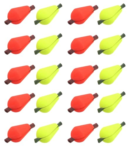 Create idea 20 Stücke Float Schaum Fliegen Angeln Float Strike Anzeige Wasser Tropfen Bobber Indikatoren Zubehör Fluoreszierend Gelb Und Orange Rot