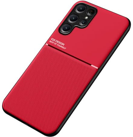 MOHDHAF- Hülle for Samsung Galaxy S24 Ultra S24 Plus S24 Ultradünne Stoßfeste Handyhülle Magnetische Saugnapf Telefonhülle(Rot,S24 Plus)