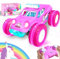 GirliGlee Remote Control Car, 1/18 Unicorn Pink LED RC Car with 2 Batteries, Girls' Toy Age 5-9, Unicorn Gift, Monster Truck 20KM/h