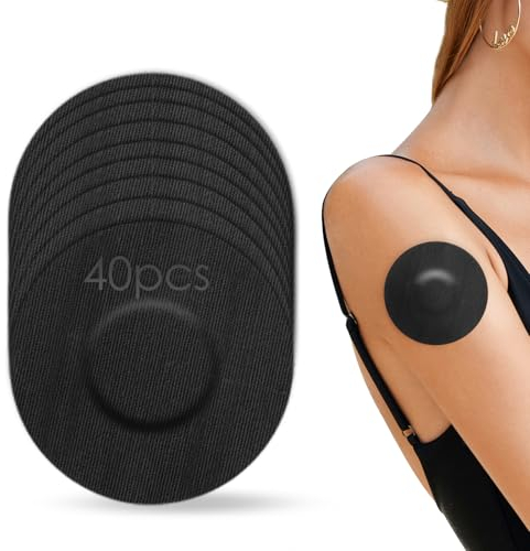 Freestyle-Libre-3-Pflaster, 40 Stück Pflaster für Freestyle Libre 1, 2 & 3 Sensor Wasserfest Selbstklebend Atmungsaktiv Hautfreundlich Klebepflaster von YOUSHARES(Schwarz)