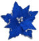Donfulily Paquete de 4 flores de Navidad con purpurina, 22,7 cm de cabeza grande, adornos de árbol de Navidad, flores artificiales con tallos largos para árbol de Navidad, decoraciones de boda (azul)