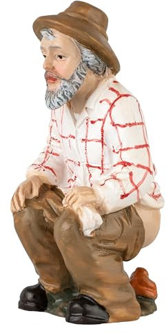 Krippenfigur Cagones/Caganer Der Schisser/Scheisserle [HANDBEMALT - Maßstab: für 9 cm Figuren. Grösse Dieser Figur: ca 5,5 cm] Für Krippenlandschaften und den Modellbau