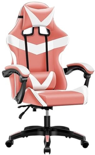 Mi Ko Mi Ka Silla Gaming para Escritorio, Oficina y Juegos Online Giratoria. Silla Cómoda de Altura Ajustable para Gaming ergonómica, de Piel sintética (SILLA-GAMING-813-ROSA)