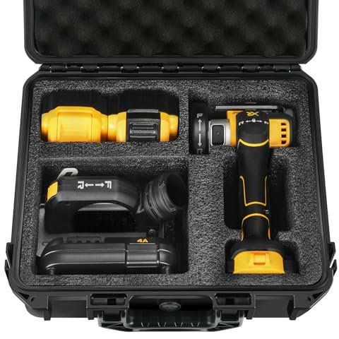 Hard Case for Dewalt Cut Off Tool - Tool Bag for Dewalt 20V MAX XR Brushless Compact Cut Off Tool, Waterproof & Shockproof Box for Cut Off DCS438 | Battery | Charger | Cutting Dust Shroud (Case Only)