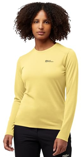 Jack Wolfskin Damen Vonnan Ls W T-Shirt, Lemon Ice, S EU