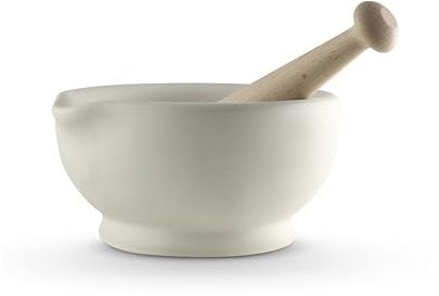 Milton Brook MB947007 Pestle and Mortar, Vitrified Porcelain, White