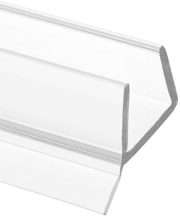 Guarnizione inferiore per porta della doccia senza cornice per porte in vetro spesso da 1,27 cm, lembo singolo, 91,4 cm, vinile trasparente (confezione singola)