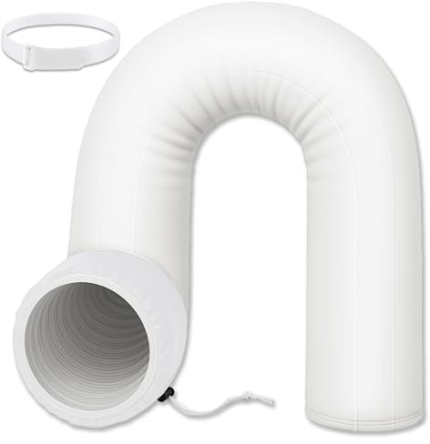 Outus 1 Pcs Portable Ac Hose Insulation Sleeve Portable Air Conditioner Hose Cover Wrap for 5 & 5. 9 Diameter 60 Long Exhaust Hoses Tube(White,Straight Style)