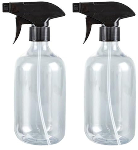 Gudalea 2 Piezas Botella de Spray, 500 ml Botellas de Plástico, Reutilizable Botella de Spray Plástico Vacías, para Hogar, Jardín, Cocina, Limpieza (Blanco)