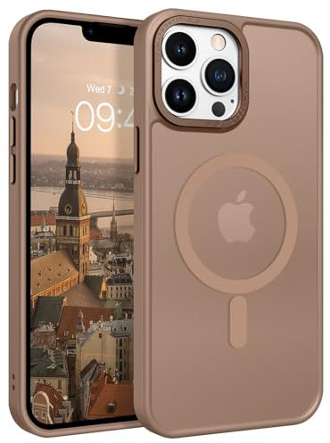 GaoBao für iPhone 13 Pro Max Hülle, Handyhülle iPhone 13 Pro Max [Kompatibel mit MagSafe] Durchscheinende Matte Magnetische Stoßfeste Anti-Fingerabdruck Hülle für iPhone 13 Pro Max Case, Braun