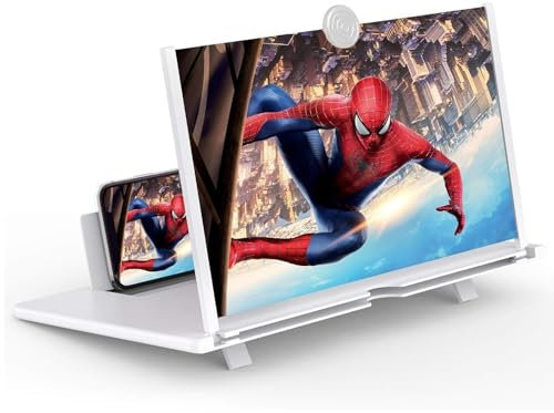 Goevcclei Handy Lupe 16 Zoll, Bildschirmlupe Handy, für 3D Bildschirm Vergrößerungsglas für das Ansehen von Filmvideos, für alle Smartphones (14 Zoll)