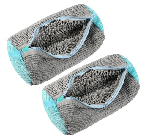 XUANHONG 2PCS Laundry Shoe Bags for Washing Machine - Shoe Wash Bag for Washing Machine, Shoe Laundry Bags for Washing Machine, Shoe Cleaning Bag, Trainer Wash Bag, Shoe Washing Machine Bag (Grey)