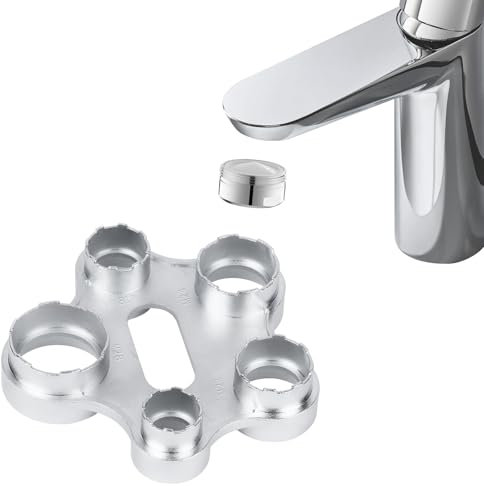 Ainiv Faucet Aerator Removal Wrench Tool, 10 in 1 Tap Aerator Wrench, M16-M28 External & Internal Threads, Chrome Finish