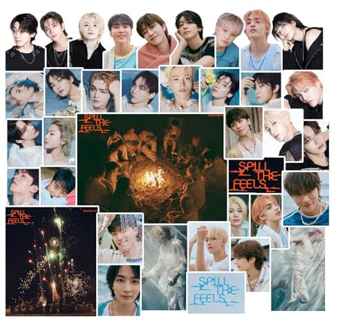 KWIBYBGS Seventeen Sticker 100Pcs Seventeen Spill The Feel Sticker Decal Seventeen New Album Laptop Sticker Set Kpop Postcard