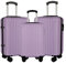 ABISTAB Reisekoffer Set 3-teilig, Hartschalen Koffer & Trolleys mit 4 Rollen, Zahlenschloss, Handgepäck & große Koffer, Helllila