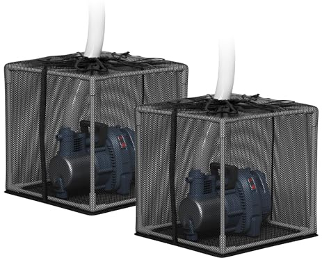 Awvlvwa Pond Pump Filter Bag – Mesh Anti-Clogging Cube Barrier Box with Adjustable Straps, Large Pump Barrier Bag Box Basket for Outdoor Water Ponds Filters (10 x 2 Pack)