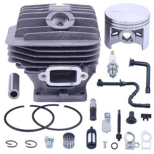 WHDNTCV Kit de Piston de Cylindre de 52mm for Stihl MS460 046 ajusteur de chaîne de Ligne de Filtre à mazout Accessoires de Moteur de tronçonneuse à 2 Temps [Remplacement]