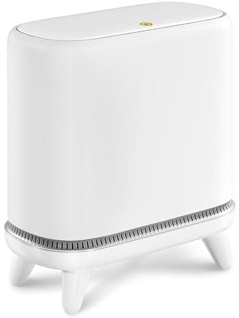 Yominerr Bathroom Trash Can with Lid Vacuum Adsorption Small Garbage Can 3.2 Gallon Depress Top Lid Trash Bin with Legs