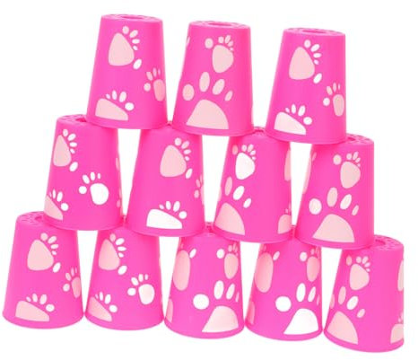 NOLITOY Lot de 12 Gobelets Réutilisables en Plastique Rose