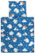 TupTam Unisex Baby Wiegenset 4-teilig Bettwäsche-Set: Bettdecke und Kopfkissen mit Bezug, Farbe: Schlafende Baby Tiere/Dunkelblau, Größe: 80x80 cm