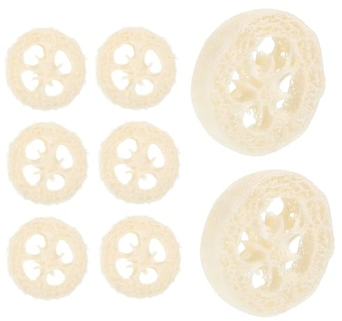 6 Pièces Porte Savon Écologique,Luffa Boîte à Savon, Naturel Luffa Éponge de Savon,Support de Savon Antidérapant Tampon de Savon 100% Luffa Tranches de Luffa pour Douche Bain Cuisine Plan de Travail