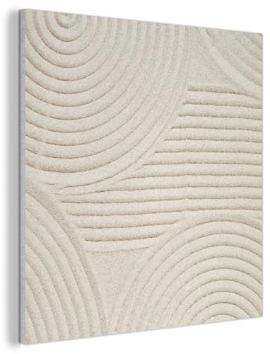 MuchoWow© Wandbilder Akustikpaneele Filz Deko Wohnung Bild Wohnzimmer | 90x90 cm - Wandpaneele Schallabsorber Wand Bilder Wandpaneel Wall Decor Muster - Abstrakt - Weiß