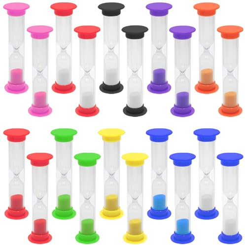 GYSRXS 20 Stück Sanduhr 1 Minute Mini Sanduhren Set für Kinder Zähneputzen Timer Verwendet für Spiele Lernen Kinderküche Heim und Bürodekoration(10 Farben)