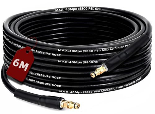 AOOWU 6M Tubo per Idropulitrice, Accessori per Tubi Flessibili per Dragaggio di Tubi, Con Attacco a Scatto, Compatibile Con le Serie Kärcher K2-K7, Adatto per La Pulizia di Tubi, Strade e Giardini