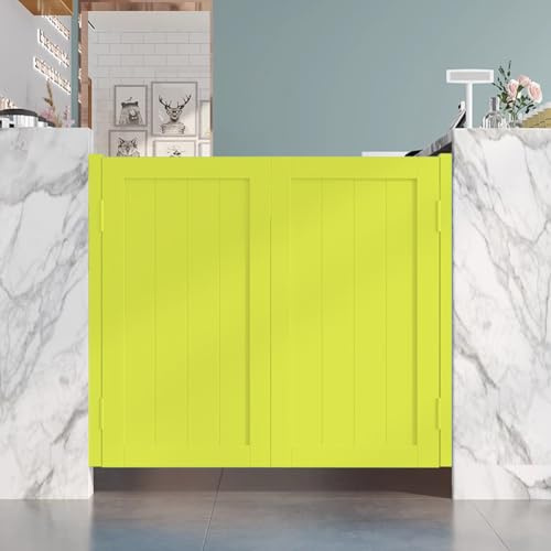 HEFJIAYCIQ Puerta Batiente Interior De Madera, Puertas Saloon De Café Con Cierre Automático Bidireccional Y Bisagras Metálicas, Para Escaleras, Dormitorios Y Balcones,Amarillo,95x90cm