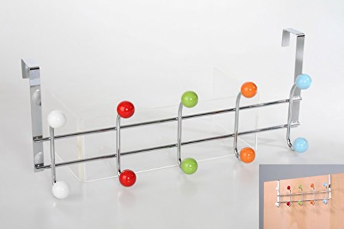 Item Porte-Manteau de Porte en Acier avec Boules Multicolores 45 x 19 x 11 cm