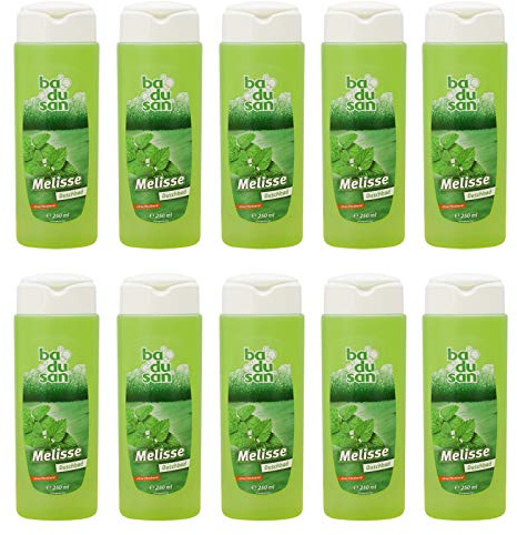 10er Pack badusan Duschbad Melisse 10 x 250 ml langanhaltende Frische Duschgel Körperpflege Duschen Pflegedusche Showergel