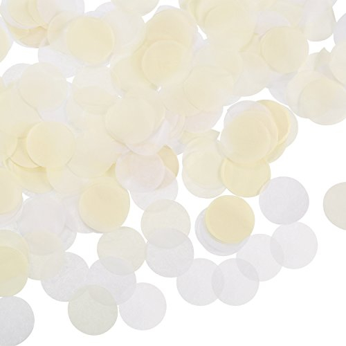 1 Zoll Weiß Elfenbein Runde Tissue Confetti für Hochzeitsfeiern, 6000 Stück