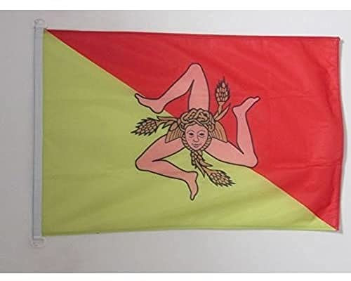 AZ FLAG Bandiera Sicilia 150x90cm - Bandiera SICILIANA - Italia 90 x 150 cm Speciale Esterno