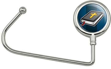 GRAPHICS & MORE Bible with Cross Christian Religious Purse Bag Hanger Holder Hook