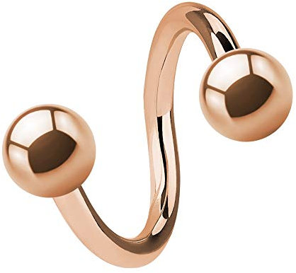 Piercing Spirale - Stahl - Rosegold [01.] - 1.2 x 6 mm (Kugeln: 3mm)