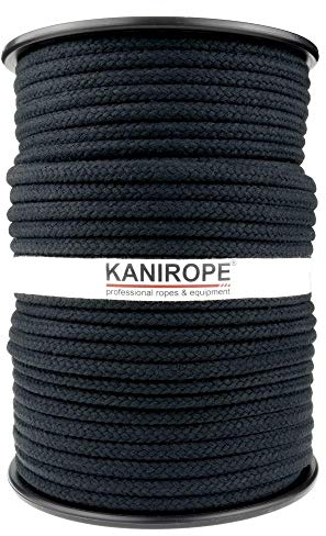 Kanirope® Baumwollseil COBRAID 6mm 300m Farbe Schwarz 16-fach geflochten
