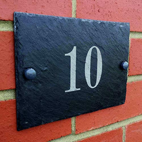 Engraved Slate House Number/Address Plaque - Completely Customisable - 13cm x 18cm