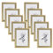 WOLTU Bilderrahmen 18x24cm 10er Set Fotorahmen Holzrahmen mit Passepartout, zum vertikalen oder horizontalen Aufhängen/Aufstellen, Posterrahmen Collage Wanddeko, Gold
