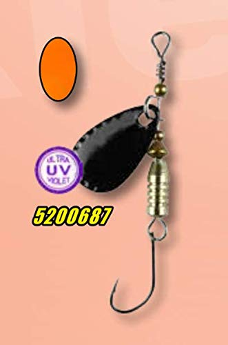 FTM Forellen Blinker - Spinner zum Forellenangeln, Gewicht:4g, Farbe:schwarz/orange