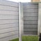 HORI® Design WPC Sichtschutz Tor | Gartentor | Stecksystem | Zaun | Garten | Gartenzaun | Lamellenzaun | Windschutz | Zaunelemente | zum Einbetonieren Grau